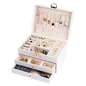 Joyero de 3 Capas, Organizador Porta Joyas con Cajón Organizador de Joyas,... - Imagen 1 de 8