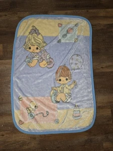 Couverture bébé vintage moments précieux peluche jet doux garçon fille jouets ballon bleu - Photo 1/7