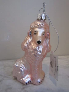 Kurt S. Adler Polonaise Pink Poodle Glass Ornament Vintage NWT - Picture 1 of 5