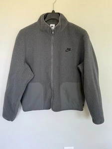 Nike FB8386-068 Club Fleece Sherpa Winterized Jacket Grey Black Size S - Picture 1 of 16