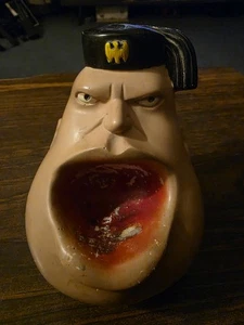 "Ram-Bunk-Shus" Benito Mussolini Ashtray Bassons Dummy Brand Plaster WWII - Picture 1 of 17