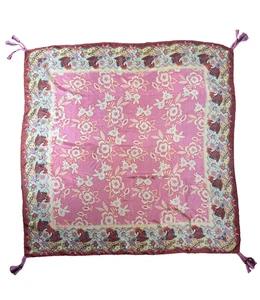 JOHNNY WAS Bufanda 100% Seda Estampado Floral con Borlas - NTSF - Imagen 1 de 6