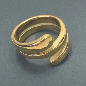 Anello a spirale tono oro misura 13 anello avvolgente dichiarazione unico - Foto 1 di 5