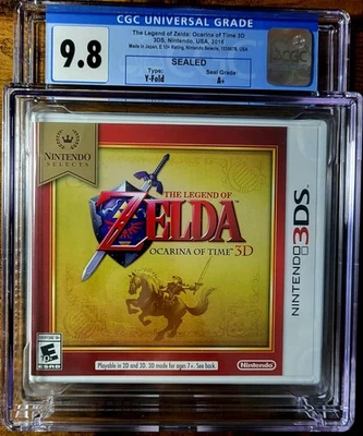 2016 Legend of Zelda: Ocarina of Time 3D Nintendo Selects 3DS Sealed CGC 9.6 A+ - Image 1 of 3