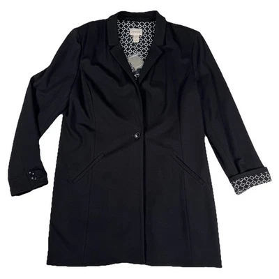 Chaqueta Blazer Para Mujer Chico Estilo Novio Un Botón Forrada Negra Talla 2 (LG) Foto 1 de 4