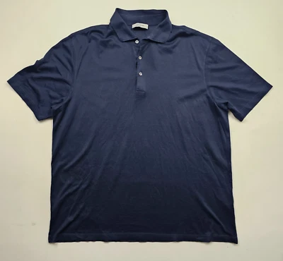 Polo masculino Gran Sasso azul marinho 100% algodão feito na Itália tamanho 60 - Imagem 1 de 4