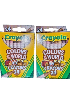 2 x packetCrayola Colors Of The World Crayons 24 Pack New Skin Colours - Picture 1 of 1