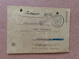 Feldpost - Brief - DR - 1943 - mit Inhalt - Super Stempel - Zurück -  2.WK - Rar - Bild 1 von 3