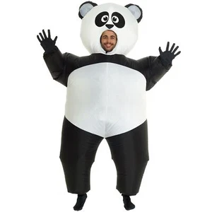 Adult Inflatable Panda Costume Blow Up Animal Bear Sumo Fat Suit Fancy Dress - Picture 1 of 7