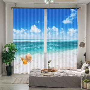 Clear Coded Specimen Sea 3D Blockout Photo Print Curtain Fabric Curtains Window - Bild 1 von 10