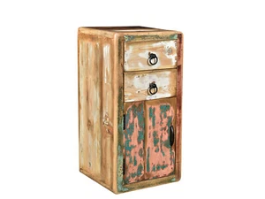 Bad Unterschrank Kalkutta rustikal Holz Badmöbel Badschrank hängend Kommode - Bild 1 von 7