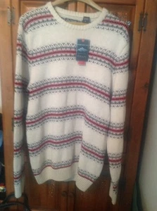 NUEVO CON ETIQUETAS CHAPS MOUNTAIN LODGE Suéter Cuello Redondo Multicolor y Blanco Talla Mediana - Imagen 1 de 6