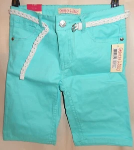 Colette Lilly Girls' Belted Twill Bermuda Short, Size 14, Seafoam Surf - Picture 1 of 7