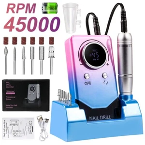 45000PRM Portable Rechargeable Electric Nail Drill Manicure Machine Nail File - Picture 1 of 28