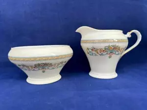 AYNSLEY HENLEY MILK JUG AND OPEN SUGAR BOWL EXCELLENT CONDITION - Picture 1 of 3