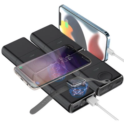 revolt 4er-Set 3in1-Wireless-Powerbank für iPhone & AppleWatch, USB-C PD - Bild 1 von 4