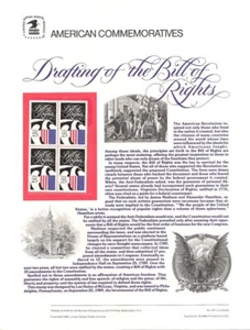 #337 25c The Bill of Rights #2421 USPS Commemorative Stamp Panel - Picture 1 of 1