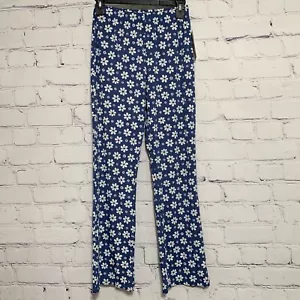 Billabong Women’s Pants M Going High Blue Floral Elastic Waist Boho New - Picture 1 of 4