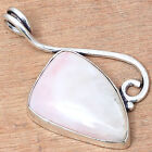 Pendant Pink Opal Gemstone Valentine'day Ethnic Silver Jewelry 2.25"