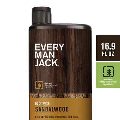 Every Man Jack Sandalwood Hydrating Mens Body Wash For All Skin Types - 16.9 oz - Image 1 of 4