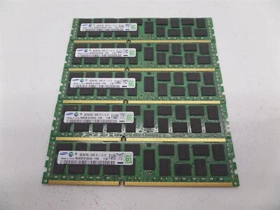 Lot of 5 - Samsung M393B1K70DH0-YH9 8GB PC3-10600 DDR3-1333 Server Memory - Image 1 of 4