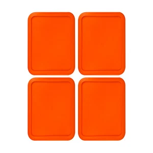 Ersatzdeckel für 6 Tassen Pyrex Abdeckung Rechteckig (6,75" x 8,75") ORANGE (4er Pack) - Bild 1 von 1