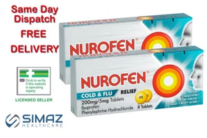 Nurafen Cold & Flu Relief Tablets 200mg/5mg Fever Shivering Pain Sore Throat - Picture 1 of 1