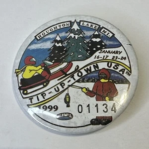 Tip Up Town Pin Winter Festival Ice Fishing 1999 Houghton Lake Michigan Mich MI - Picture 1 of 7