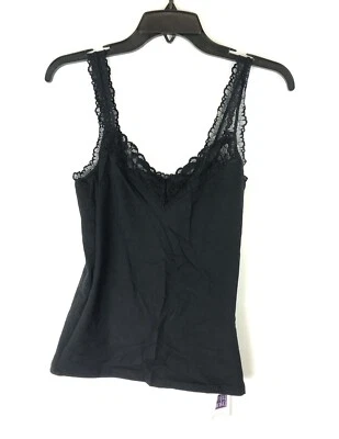 Hanky Panky, Women’s Black Cotton Lace Cami, Size Small - Image 1 of 3