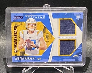 Parche doble Panini Rookies & Stars Justin Herbert Cross Training Rookie SP #/199 - Imagen 1 de 3