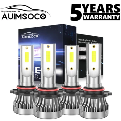 For Cadillac Fleetwood 1987-1996 4X 6000K LED Headlight High/Low Beam Bulbs Kit - Image 1 of 4