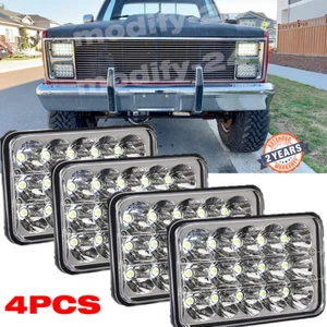 Fit Chevrolet K10 K20 K30 1981 1982 1983 1984 1985 1986 4PCS 4x6" LED Headlights - Picture 1 of 12