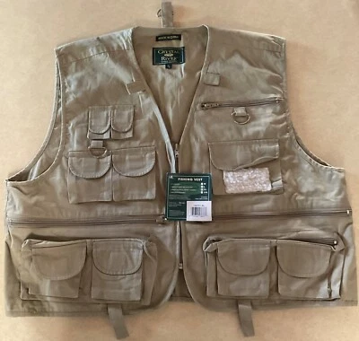 Crystal River Khaki Fishing Vest 27 Pockets Size XL New with Tags - Image 1 of 4
