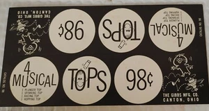 Gibbs Manufacturing Co. Canton OH Package Top For Tops No 98 - Picture 1 of 1