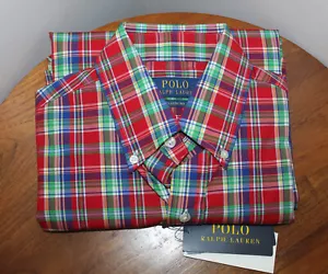 CAMISA INFORMAL CON BOTONES A CUADROS ROJA Y MULTICLR TALLA S CALCE CLÁSICO RALPH LAUREN PARA HOMBRE - Imagen 1 de 7