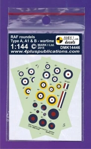 1/144 Decals: WW2 RAF A, A1 & B Roundels Various Sizes   #DMK14446 :  MARK1 - Picture 1 of 2