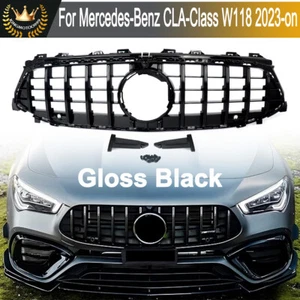 GT Grill Front Grille For Mercedes W118 CLA200 CLA250 2023 2024-on Gloss Black - Picture 1 of 17