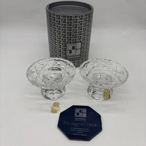 Swarovski Crystal Prestige Pillar Pedestal Tapered Candle Holders set of two - Picture 1 of 9