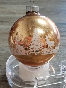 Vintage Shiny Brite Stenciled Christmas Ornament Glass - Picture 1 of 5