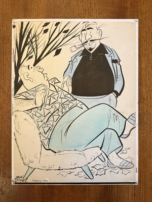 Dibujo a tinta y acuarela Arias Bernal Original Dibujo París 1954 México Foto 1 de 2
