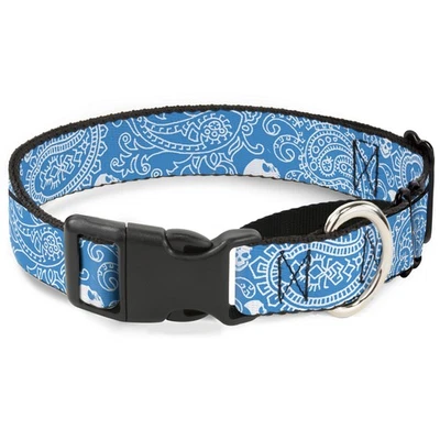 Plastic Martingale Collar Bandana/Skulls Baby Blue/White WIDE- (Importación USA) - Imagen 1 de 2