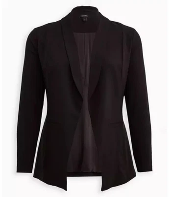 Blazer Torrid Studio Crepe Clásico Cuello Chal Negro Profundo 1X Nuevo con Etiquetas Foto 1 de 4