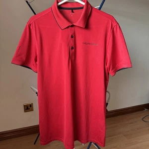 Men’s Galvin Green Ventil8 Plus Red Golf Polo Shirt Large - Picture 1 of 3