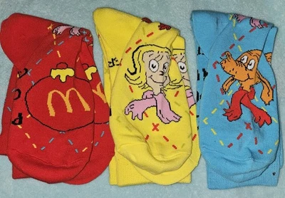 Pack de 4 calcetines McDonald's Grinch para mujer, solo 2 juegos. Y azul rojo y amarillo extra Foto 1 de 4