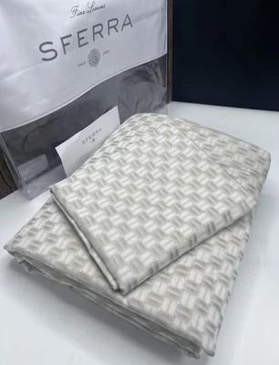 SFERRA Macchia Full/Queen Duvet Cover One Standard Sham Cotton Sateen Sand - Image 1 of 4
