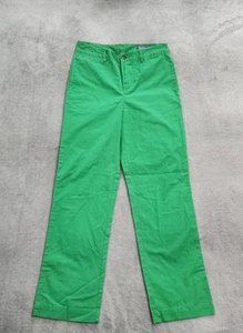 Polo Ralph Lauren Straight Leg Green Chino Pants Preppy Boys 10 Pink Pony Zip - Picture 1 of 9