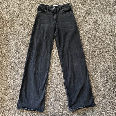 Pantalones de mezclilla negros largos Abercrombie para niños 15-16 pierna ancha tiro alto  Foto 1 de 4