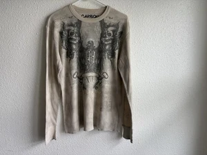 Termal long sleeve carbon y2k skull sz l  - Picture 1 of 5