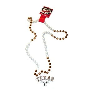 Texas Longhorns Team Spirit Beads Necklace Thick Ceramic Logo New Ncaa - Picture 1 of 2