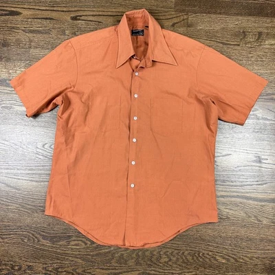 Vintage JCPenney Shirt Mens Large Short Sleeve Button Up Double Pocket 70s - Image 1 of 4